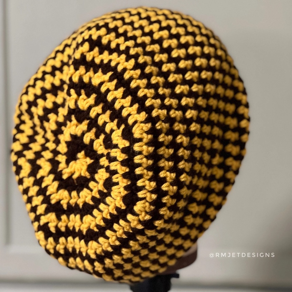 Brown Yellow Tam Dreadlock Extra Slouchy Hat Hippie Beanie Handmade Unisex